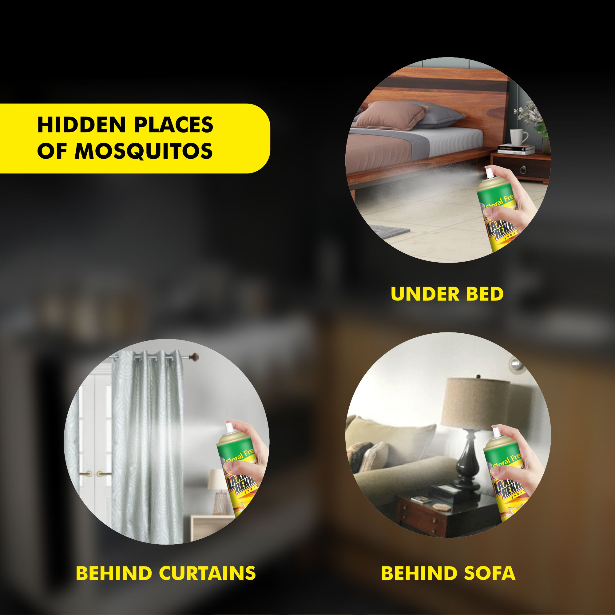 Laxmanrekha spray 200ml, 300 ML Floral scents Laxmanrekha spray for Killing all type of insects